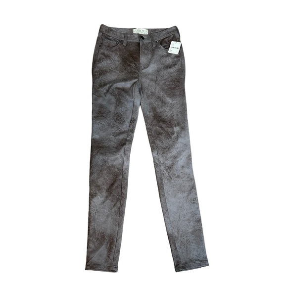 We The Free Free People Gray Tone Faux Suede Look Straight Leg Pant NWT Sz. 25 - Picture 1 of 15